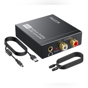 Digital to Analog Audio Converter (DAC) 192KHz – Optical/Toslink to RCA 3.5mm